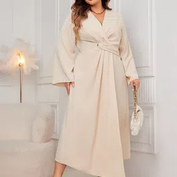Sztori Draped Plus Size Fit & Flare Midi Dress image 5