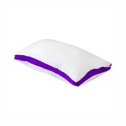 Siroki Bond White & Purple 2 Pieces Soft & Fuffy Satin Microfiber Sleep Pillows image 5