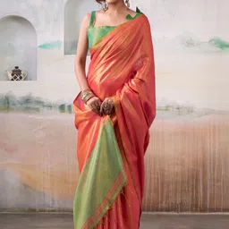 MUKHITA Zari Tissue Handloom Kanjeevaram Saree image 5