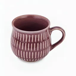Fabindia Mehul Purple & Cream-Coloured Printed Ceramic Glossy Mug image 5