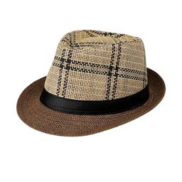 Infispace Men Checked Fedora Hat-picture-0