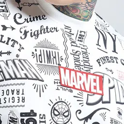 Bewakoof Heavy Duty 1.0 Official Marvel Men Printed Oversized Sweatshirt image 2