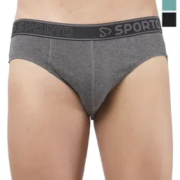 Sporto by Macho Pack Of 2 Super Combed Cotton Basic Briefs Sprto-M1010_A(1)-B(1)-Prt(1)-XL-picture-31