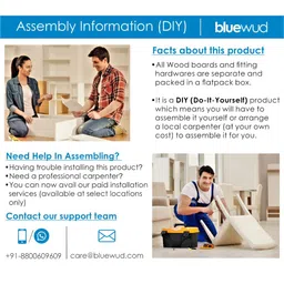 bluewud Walden Brown Wooden Floor Standing Study Table image 5