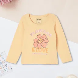 max Girls Typography Printed Round Neck Cotton T-shirt-picture-1