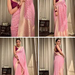 SHRIADINATH Woven Design Zari Art Silk Handloom Banarasi Saree-picture-17