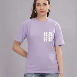 FALTU.CO Women Printed Drop-Shoulder Sleeves Pure Cotton T-shirt image 2