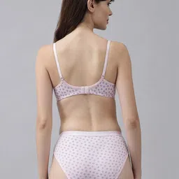 samvar Women Pink,Yellow Cotton Bra Panty Set for Lingerie Set Undergarments Pack of 2 image 4