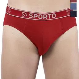 Sporto by Macho Men Pack Of 4 Mid Rise Cotton Basic Briefs Sporto_M1010-Dnm1-M1-N1-R1-S-picture-25