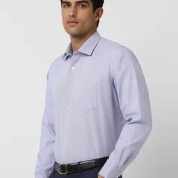 Van Heusen Men Regular Fit Spread Collar Textured Cotton Formal Shirt image 4