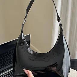 LULU & SKY PU Structured Hobo Bag with Cut Work-picture-13