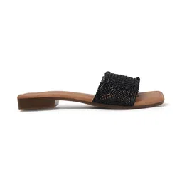 PLANET WALK Ethnic Embellished Open Toe Flats image 3