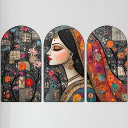 Livin'luxe Multicoloured MDF Other Wall Paintings image 4