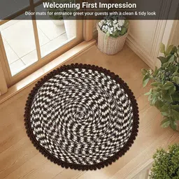 Kuber Industries Brown 3 Pieces Printed Round Doormats image 5