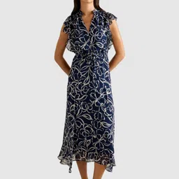 Forever New Floral Print Flutter Sleeve A-Line Midi Dress-picture-27