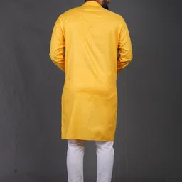 Enmozz Men Yellow Blended Kurtas image 2