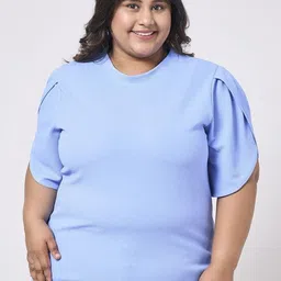 Style Quotient Plus Puff Sleeve Top-image-9