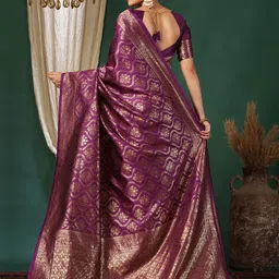 KALINI Woven Design Zari Silk Blend Banarasi Saree image 5