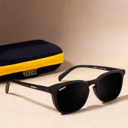 RESIST EYEWEAR Unisex Wayfarer Sunglasses with UV Protected Lens ZYAN BLACK BLACK-picture-34