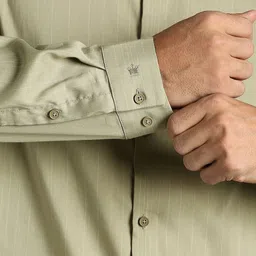 Louis Philippe Men Vertical Striped Spread Collar Casual Shirt image 3