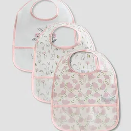 Juniors by Babyshop Infant Girls Pack Of 3 Floral-Printed Bibs-picture-17
