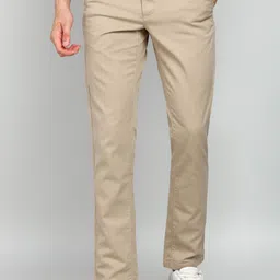 arrow sport Men Slim Fit Khaki Cotton Blend Trousers-picture-22