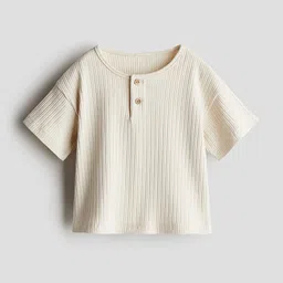 H&M Girls Ribbed Henley Tops image 1