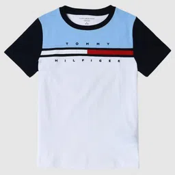 Tommy Hilfiger Boys Brand Logo Printed Round Neck Pure Cotton T-shirt-picture-26