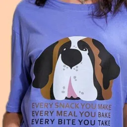 Dreambe Women 2 Printed V-Neck Extended Sleeves T-shirt image 3