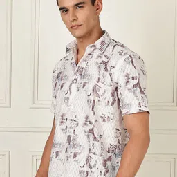BS BLUE SQUAD Men Regular Fit Abstract Printed Casual Shirt image 5