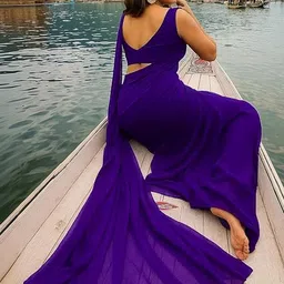 ROOP SUNDARI SAREES Poly Georgette Saree image 2