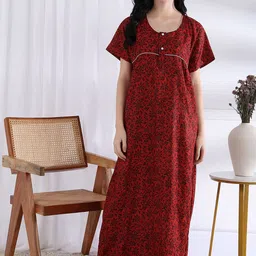 Moda Rapido Floral Printed Pure Cotton Maxi Nightdress image 5