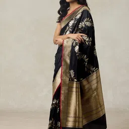 DHRUVIL IMPEX Woven Design Pure Silk Banarasi Saree image 4