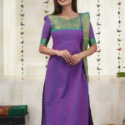 Vastukala Pure Kanchi Cotton Notch Neck Straight Kurta-picture-13