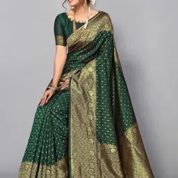 KSALIYA Green Silk Blend Sarees image 3