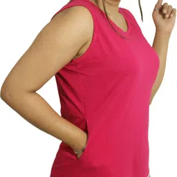 pinkshell Women Solid Round Neck Cotton Blend Pink T-Shirt-picture-25