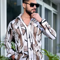 Foomer Men Standard Opaque Striped Casual Shirt-picture-12