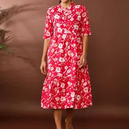 Jaipur Kurti Floral Printed A-Line Ethnic Dress-picture-33