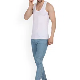 CAVENDERS Pack Of 3 Pure Cotton Scoop Neck Gym Vests C2=-=SWIFT----==3- ---85 image 2