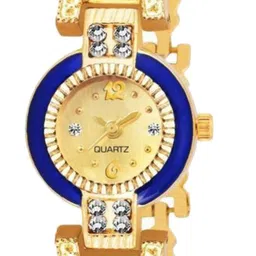 Miss Perfect Unisex Embellished Dial & Textured Straps Analogue Watch QW290 image 2