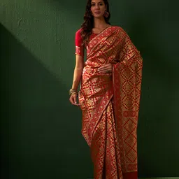DEVATITHI Woven Design Zari Silk Blend Banarasi Saree-picture-16