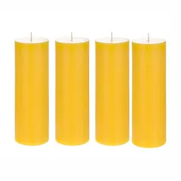 PEEPALCOMM Yellow 4 pieces Pillar Candle-picture-10