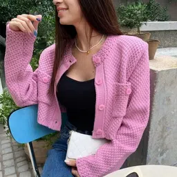 StyleCast Women Self Design Cable Knit Cardigan-picture-11