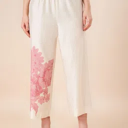 RANGMANCH BY PANTALOONS Women Floral Straight Fit Trousers-picture-41