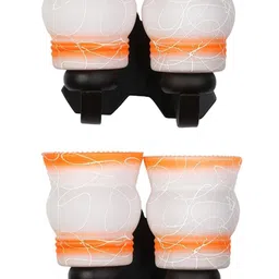 1ST TIME Orange & Orange Printed Wood Abstract Shaped Shaped Wall Lamp image 4