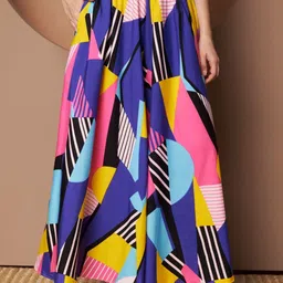 OTABU Women Printed Relaxed Flared Wrinkle Free Trousers-picture-30