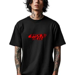 ekchala Unisex Typography Printed Round Neck Pure Cotton Oversized T-shirt-image-3