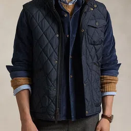 Polo Ralph Lauren Men Stand Collar Self Design Gilet Jacket image 5