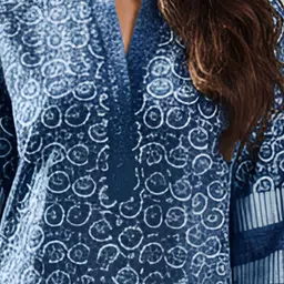 YASH GALLERY Print Mandarin Collar Top image 2