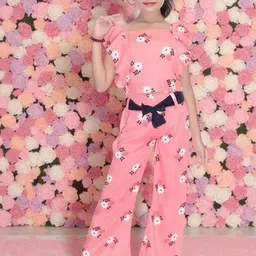 Smuktar garments Girls Printed Top with Trousers-image-7